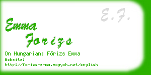 emma forizs business card
