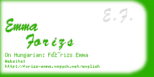 emma forizs business card